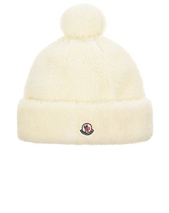 Белая шапка с помпоном Moncler