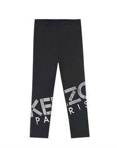 Черные леггинсы с контрастным логотипом детские Kenzo