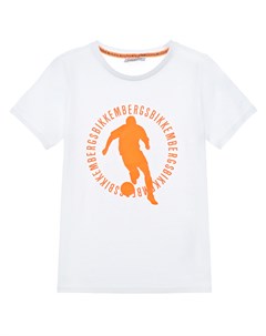 Белая футболка с принтом Футболист Bikkembergs