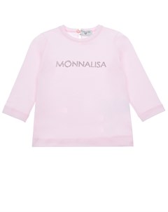 Розовая толстовка с логотипом из страз детская Monnalisa