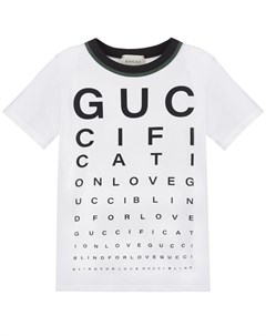 Белая футболка с логотипом детская Gucci
