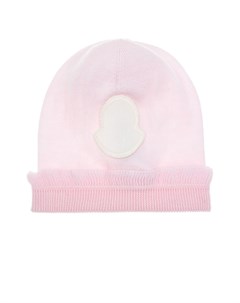 Розовая шапка с рюшей Moncler