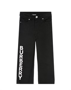 Черные джинсы прямого кроя с логотипом бренда Burberry
