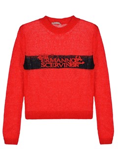 Красный джемпер с черной полосой Ermanno scervino