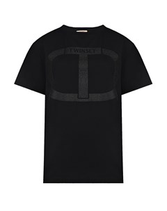 Удлиненная черная футболка Twinset