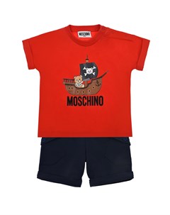 Комплект с принтом Мишка пират футболка и шорты Moschino