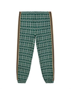 Спортивные зеленые брюки детские Gucci