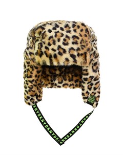 Леопардовая шапка ушанка из эко меха детская Dkny