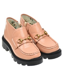 Розовые ботинки с пряжками детские Gucci