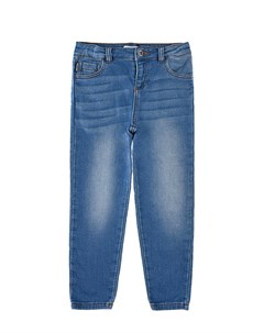 Голубые джинсы с декором на заднем кармане Moschino