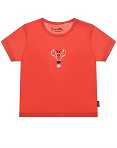 Красная футболка с вышивкой рак Sanetta fiftyseven
