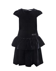 Черное бархатное платье детское Moschino