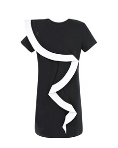 Черное платье с асимметричным воланом Givenchy