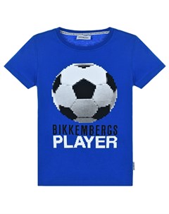 Синяя футболка с принтом Футбольный мяч Bikkembergs
