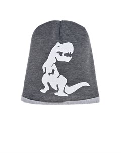 Серая шапка с принтом Динозавр Catya