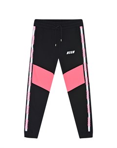 Спортивные брюки с розовыми вставками Msgm