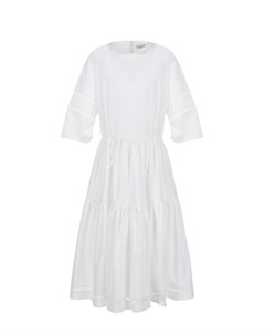 Белое приталенное платье Brunello cucinelli