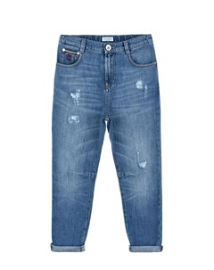 Голубые джинсы с разрезами Brunello cucinelli