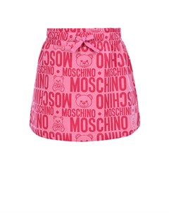 Розовая юбка с логотипом Moschino