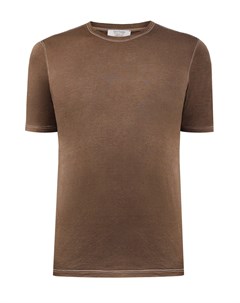 Шелковая футболка из джерси с контрастной отделкой швов Gran sasso