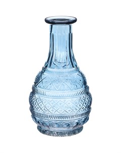 Ваза стеклянная Bottle Pattern голубая 10х18 см Hakbijl glass