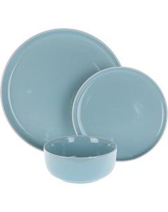 Набор столовый голубой 18 предметов Meibo