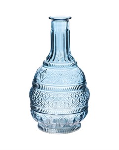 Ваза стеклянная Bottle Pattern голубая 10 5х23 см Hakbijl glass