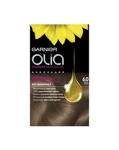 Стойкая крем краска Olia для волос 6 0 Темно русый Garnier