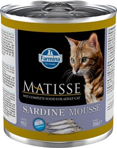 Mousse Sardine для взрослых кошек мусс с сардинами 85 гр х 12 шт Matisse