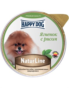 Natur Line для взрослых собак маленьких пород паштет с ягненком и рисом 125 гр Happy dog