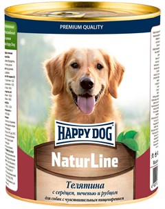 Natur Line для взрослых собак с телятиной сердцем печенью и рубцом 970 гр Happy dog
