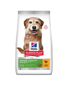 Корм сухой корм Senior Vitality для пожилых собак мелких пород старше 7 лет с курицей и рисом 1 5 кг Hill's science plan