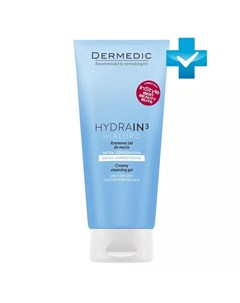 Гель крем для умывания Гидреин 3 Гиалуро Creamy Cleansing Gel 200 мл Hydrain3 Dermedic