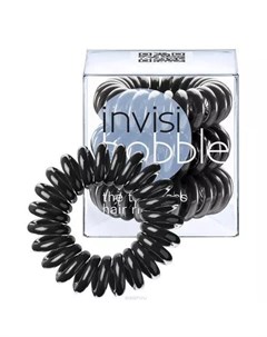 Резинка браслет для волос True Black с подвесом черный 3 шт Original Invisibobble