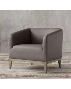 Кресло morgan barrelback leather серый 79x74x76 см Idealbeds