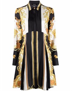 Платье с длинными рукавами и узором Baroque Versace