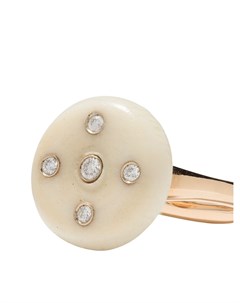 Золотое кольцо с костью и бриллиантами Francesca villa