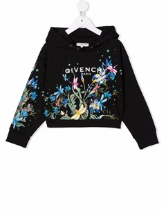 Худи с цветочным принтом и логотипом Givenchy kids