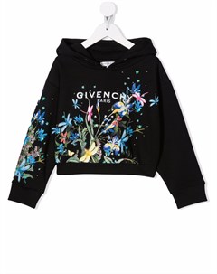 Худи с цветочным принтом и логотипом Givenchy kids