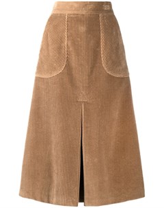 Вельветовая юбка со встречной складкой Dolce&gabbana