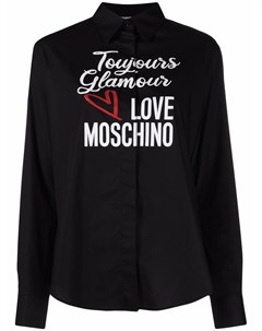 Поплиновая рубашка с логотипом Love moschino