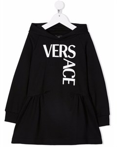 Платье с капюшоном и логотипом Versace kids