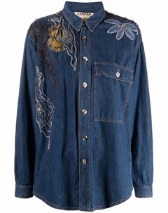 Джинсовая рубашка 1980 х годов с цветочной вышивкой A.n.g.e.l.o. vintage cult