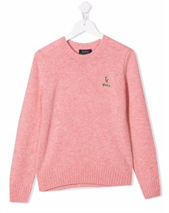 Кашемировый джемпер с вышитым логотипом Ralph lauren kids