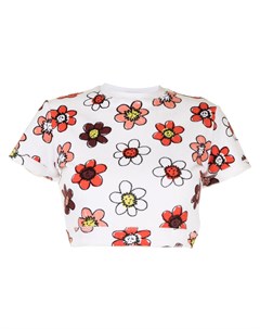 Укороченная футболка с цветочным принтом Miaou
