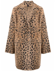 Однобортное пальто с леопардовым принтом Pinko