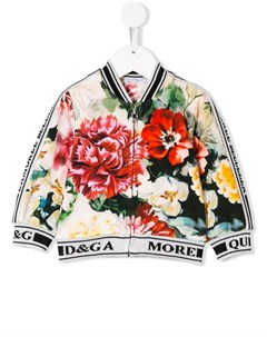 Куртка бомбер с цветочным принтом Dolce & gabbana kids