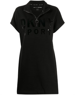 Платье мини с короткими рукавами и логотипом Dkny