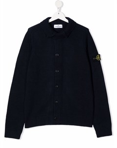 Кардиган крупной вязки с нашивкой логотипом Stone island junior