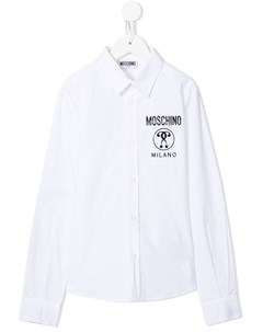 Рубашка с тисненым логотипом Moschino kids